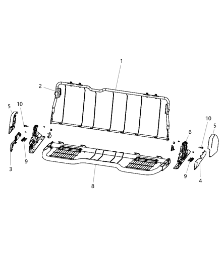 2019 Ram 3500 Pickup Second Row - Adjusters, Recliners, Shields And Risers Diagram 1 - Thumbnail