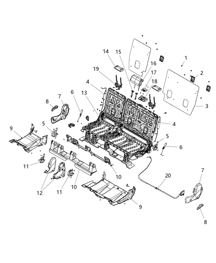 2015 Dodge Durango Second Row - Adjusters, Recliners And Shields Diagram 2 - Thumbnail