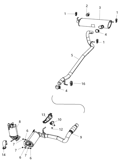 2015 Jeep Wrangler Exhaust System Diagram 2 - Thumbnail