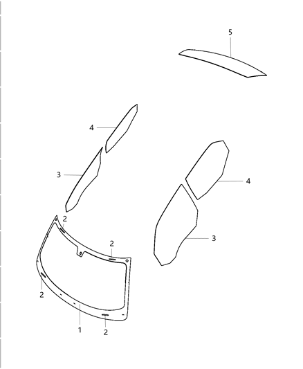2013 Chrysler 300 Windshield, Front Diagram for 68102844AB