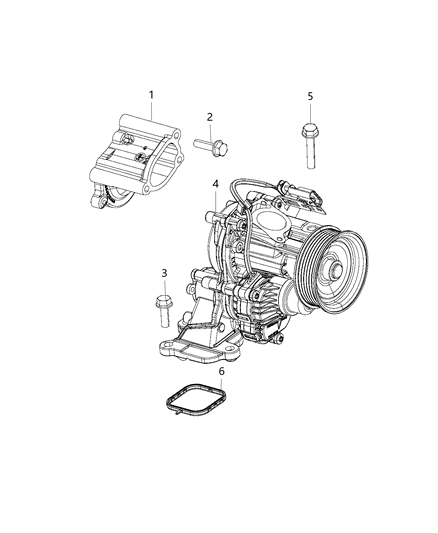 2021 Jeep Cherokee Pump Water Diagram for 4893618AF