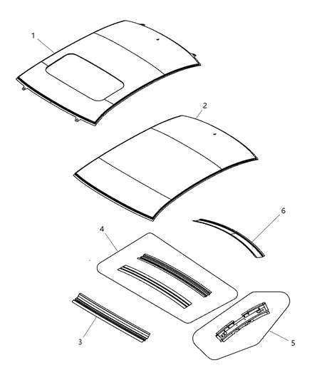 2011 Dodge Avenger Header Panel, Front Diagram for 5074398AD
