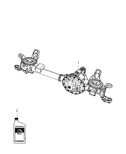 2010 Dodge Ram 3500 Cab Chassis Axle Assembly , Front Diagram