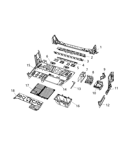 2020 Ram ProMaster 2500 Floor Pan Front Diagram