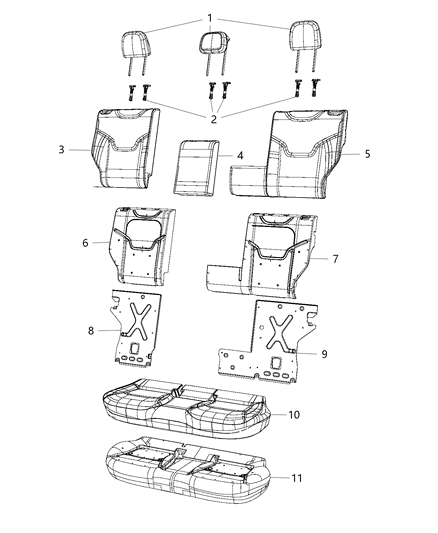 2020 Jeep Compass Rear Seat, Split Seat Diagram 10 - Thumbnail