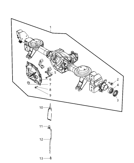 2008 Chrysler Aspen Housing & Vent , Rear Axle Diagram 1 - Thumbnail