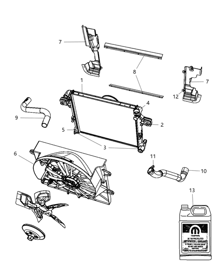 2010 Jeep Grand Cherokee Radiator & Related Parts Diagram 1 - Thumbnail
