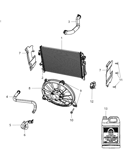 2010 Dodge Journey Hose Radiator Inlet Diagram for 5058395AB