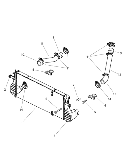 2001 Dodge Ram 3500 Regular Cab Charge Air Cooler System Diagram