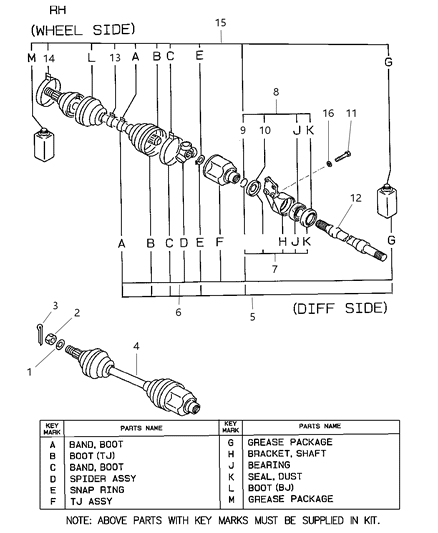 2000 Dodge Avenger Shaft Front Axle Diagram for R2078325AC