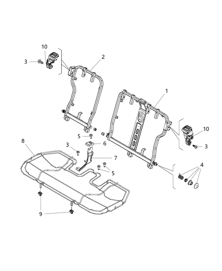 2015 Jeep Renegade Rear Seat - Adjusters, Recliners And Shields Diagram 2 - Thumbnail