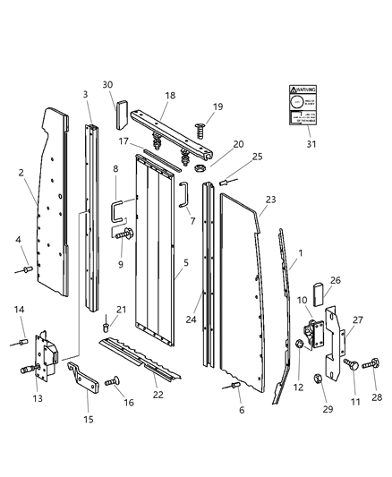 2004 Dodge Sprinter 3500 Latch Rear Manual Diagram for 5104303AA