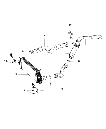 2016 Ram 1500 Air Outlet Duct Clamp Diagram for 6511097AA