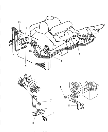 1999 Dodge Ram 2500 Regular Cab Transmission Oil Cooler & Lines Diagram 2 - Thumbnail