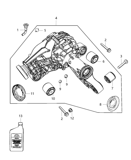 2012 Dodge Durango Differential Housing & Components Diagram