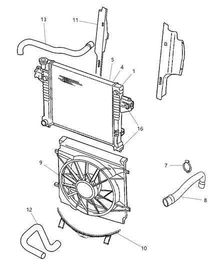 2006 Jeep Liberty Radiator Diagram for 5174154AB