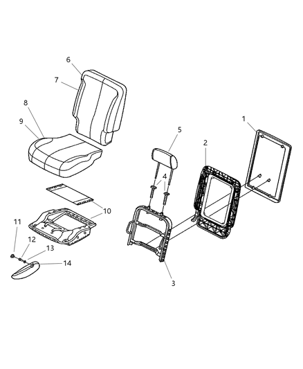 2007 Chrysler Pacifica Rear Seat - 2nd Row Diagram 1 - Thumbnail