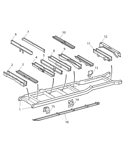 2004 Dodge Sprinter 3500 Front Crossmember Diagram for 5118152AA