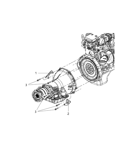 2009 Dodge Ram 3500 Pickup Mounting Bolts of Automatic Transmission Diagram 1 - Thumbnail