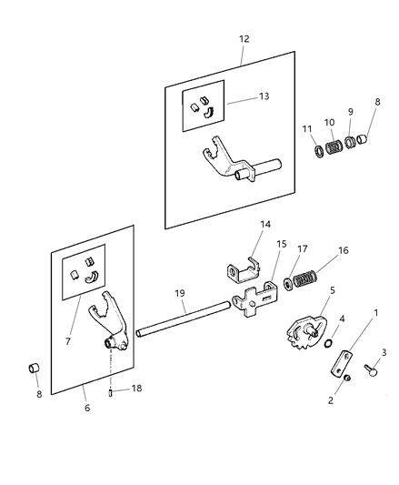 2000 Dodge Dakota Fork & Rail of Transfer Case Model Diagram 2 - Thumbnail