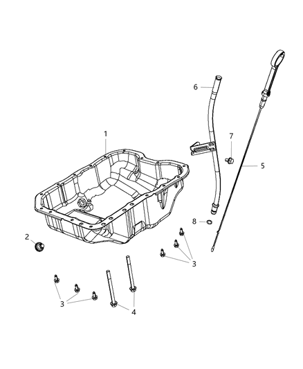 2014 Dodge Journey Engine Oil Pan & Engine Oil Level Indicator & Related Parts Diagram 2 - Thumbnail