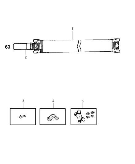 2000 Dodge Ram 2500 Regular Cab Propeller Shaft - Rear Diagram 2 - Thumbnail