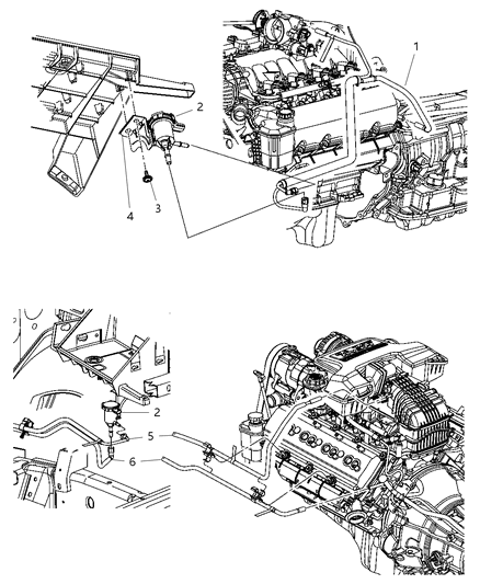 2007 Dodge Ram 1500 Vacuum Harness Diagram for 52121720AB