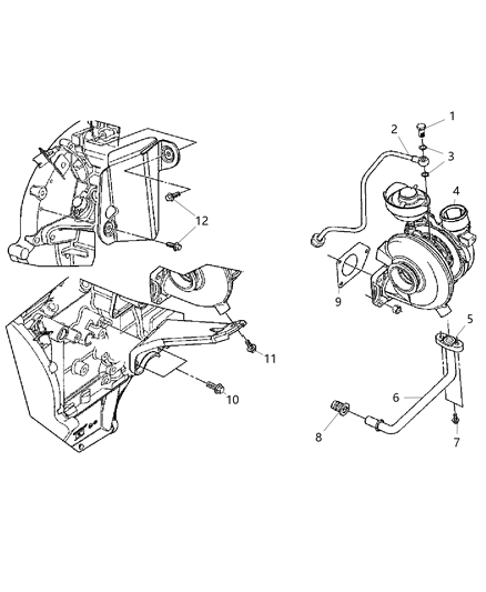 2006 Jeep Liberty Turbocharger Diagram for 5142797AB