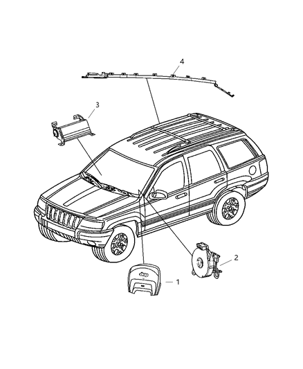2004 Jeep Grand Cherokee Air Bags & Clock Spring Diagram
