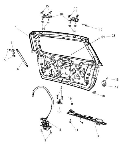 2018 Dodge Journey Upper Seal, Rear Outer Diagram for 5076880AA
