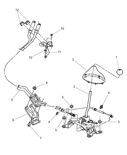 2002 Chrysler PT Cruiser Gear Shift Controls Diagram