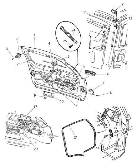 2004 Jeep Grand Cherokee Striker, Rear Passenger Side Diagram for 55136912AB