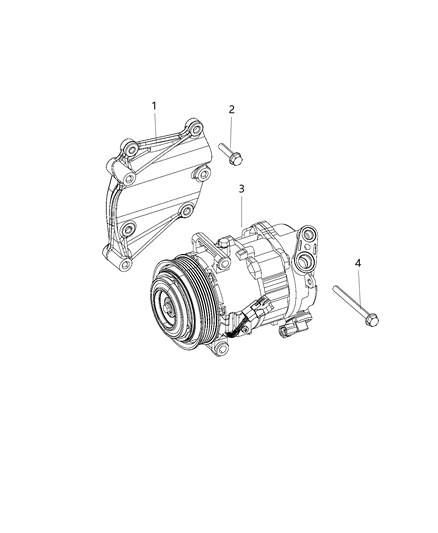 2017 Jeep Cherokee A/C Compressor Mounting Diagram 3 - Thumbnail