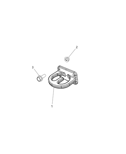 2014 Ram 3500 Cab Chassis Tow Hooks, Front Diagram