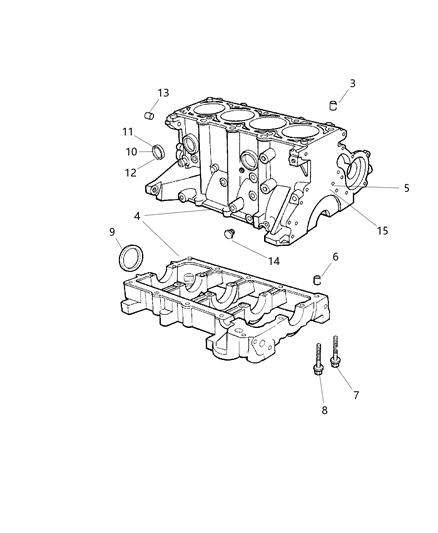 2006 Chrysler PT Cruiser Cylinder Block & Related Parts Diagram 3 - Thumbnail