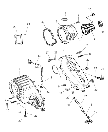 2002 Dodge Ram 3500 Regular Cab Case, Transfer & Related Parts Diagram