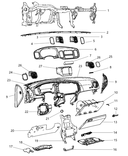 2019 Dodge Charger Lower Cover Diagram for 68335588AD