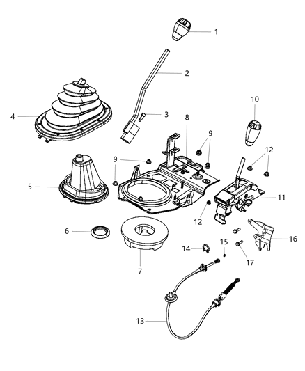 2018 Jeep Wrangler JK (Previous-generation) Gear Shift Control Diagram 4 - Thumbnail