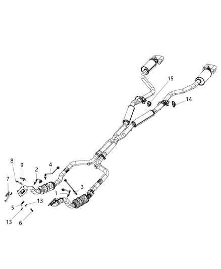 2015 Dodge Charger Sensor Oxygen After Catalytic Right Side Diagram for 5149171AA