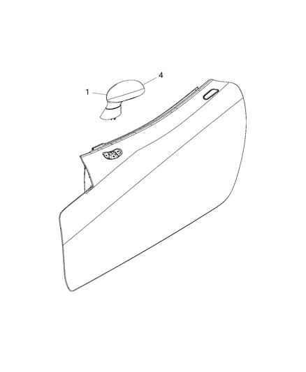 2014 Dodge Viper Mirror Outside Rearview Diagram for 1VX80KL4AA