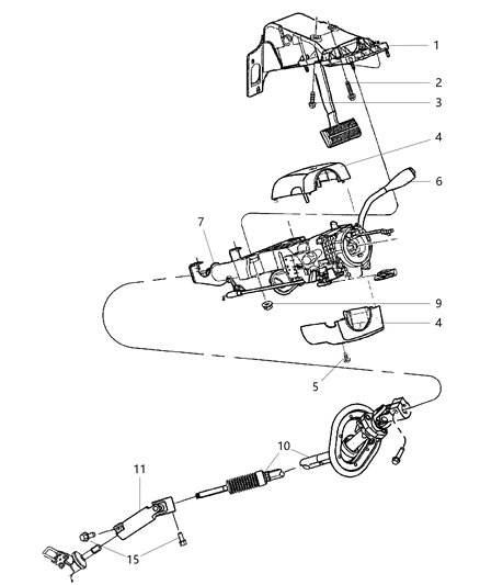2010 Dodge Ram 3500 Pickup Steering Column Assembly Diagram