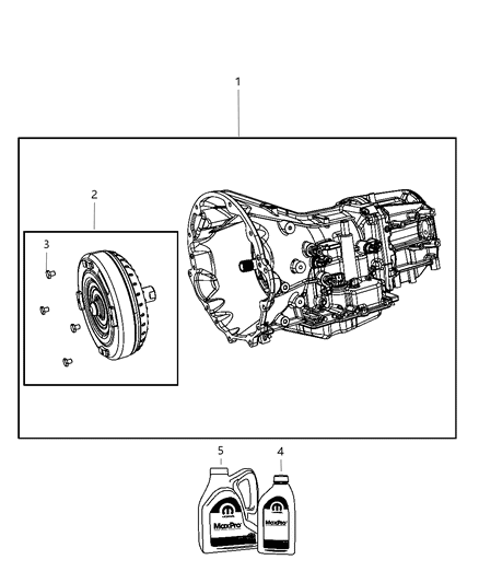 2009 Dodge Challenger Transmission / Transaxle Assembly of Automatic Transmission Diagram 1 - Thumbnail