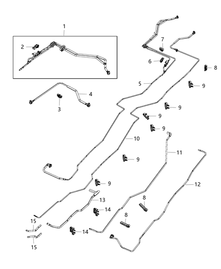 2014 Ram 5500 Fuel Lines, Rear Diagram 1 - Thumbnail