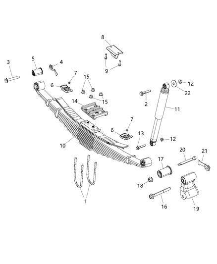 2015 Ram 5500 Spring Rear Leaf Diagram for 5168788AC