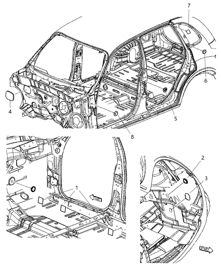 2007 Chrysler PT Cruiser Plugs - Body Diagram