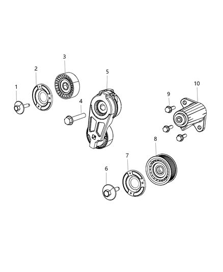 2017 Dodge Challenger Pulley & Related Parts Diagram 2 - Thumbnail