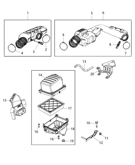 2020 Jeep Grand Cherokee Air Cleaner Diagram 1 - Thumbnail