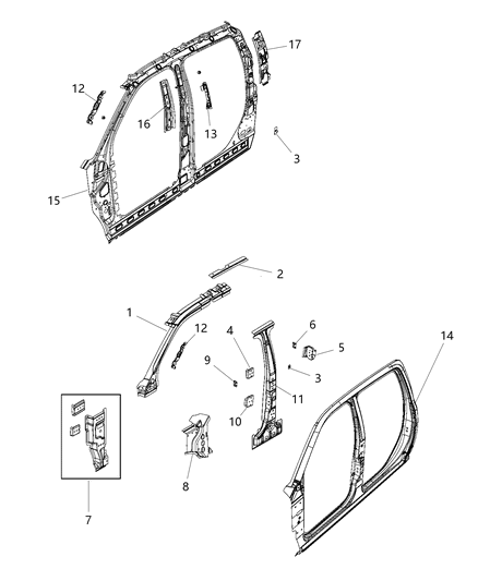 2018 Ram 3500 Pickup Front Aperture Panel Diagram 1 - Thumbnail
