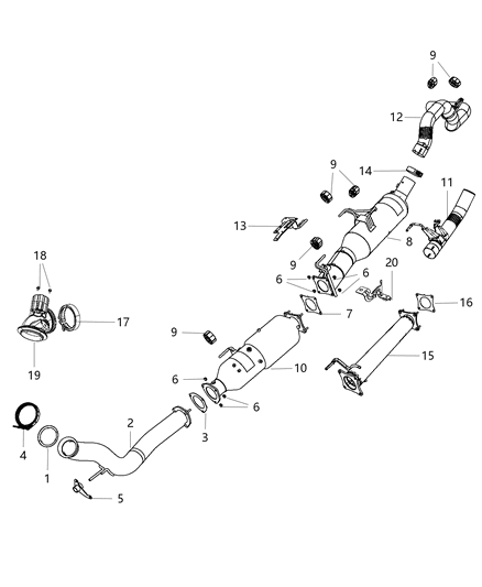 2013 Ram 3500 Cab Chassis Exhaust System Diagram 2 - Thumbnail