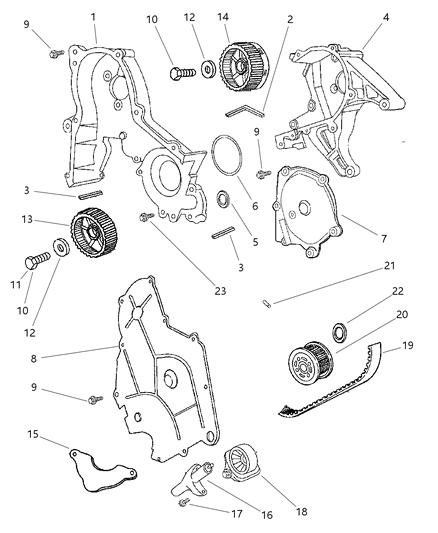 2001 Dodge Intrepid Timing Belt / Chain & Cover Diagram 3 - Thumbnail